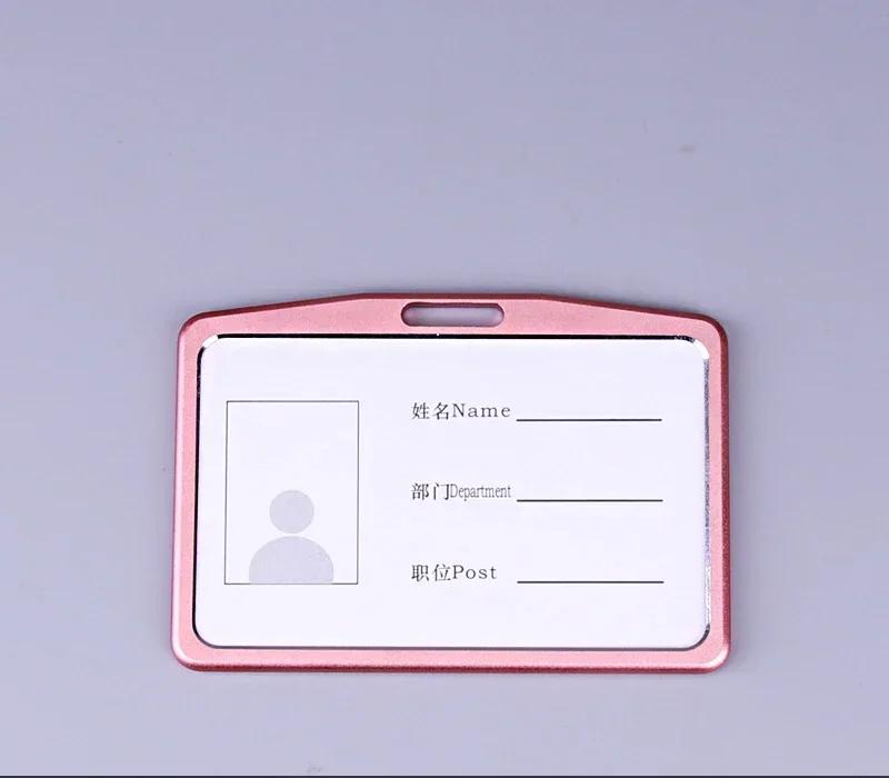 1PC Work Card Holders Men Women Business Bank Credit Card Holder Name ID Card Cover Fashion Metal Work Badge Case