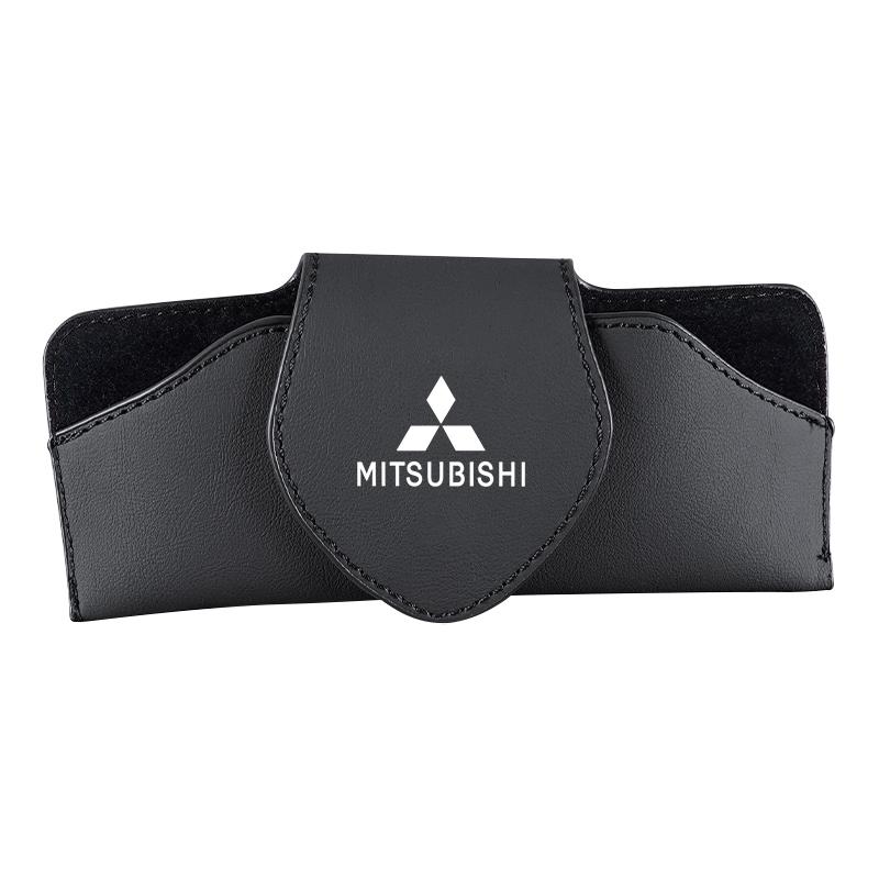 

Car Glasses Case Sun Visor Leather Eyeglass Clip Auto Interior For Mitsubishi Eclipse Lancer Outlander Pajero Colt Delica Triton
