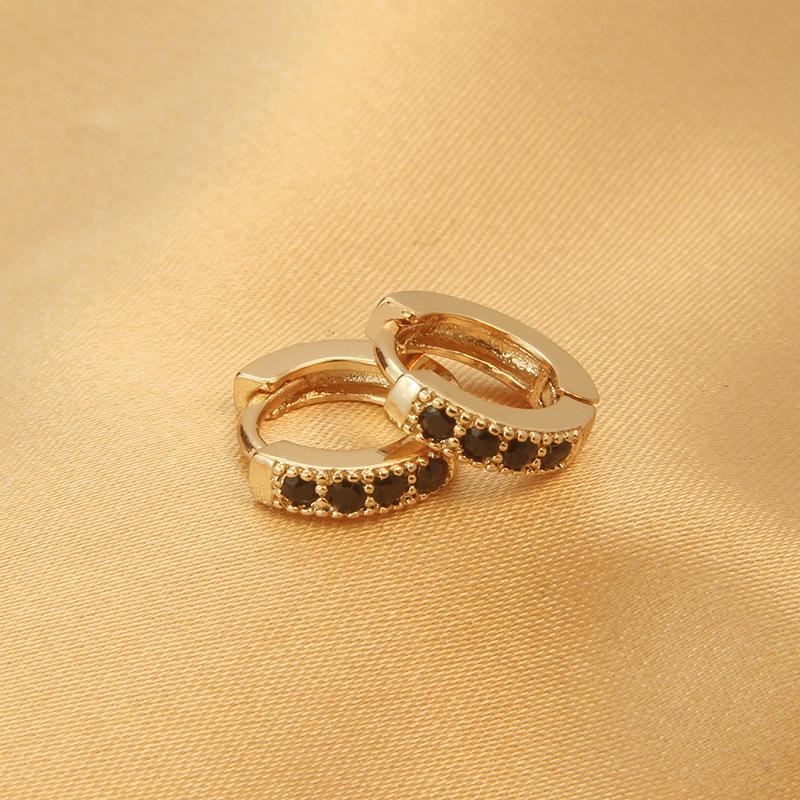 

Серьги с инкрустацией цирконами с золотым покрытием: Элегантные разноцветные серьги-кольца в европейском и американском стиле для женщин