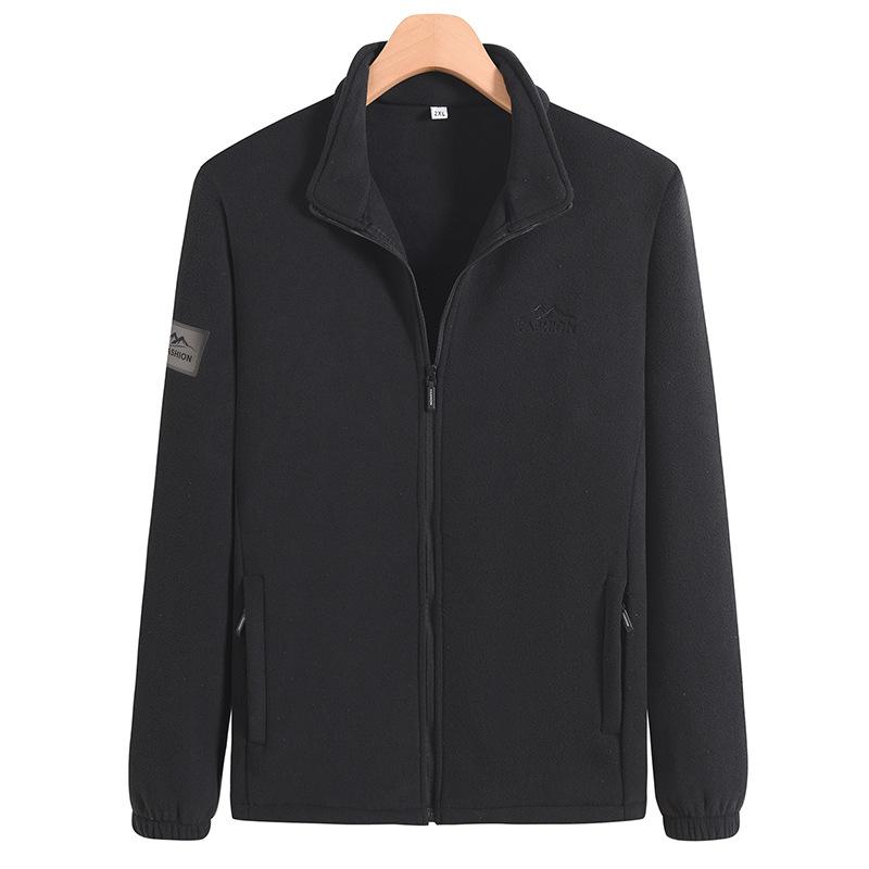 Fuzzy Sherpa Jacket for Men Casual Full Zip Stand Collar Fall Winter Warm Outwear Polar Fleece Jackets Men's Outdoor Hiking Soft Coat With Pockets