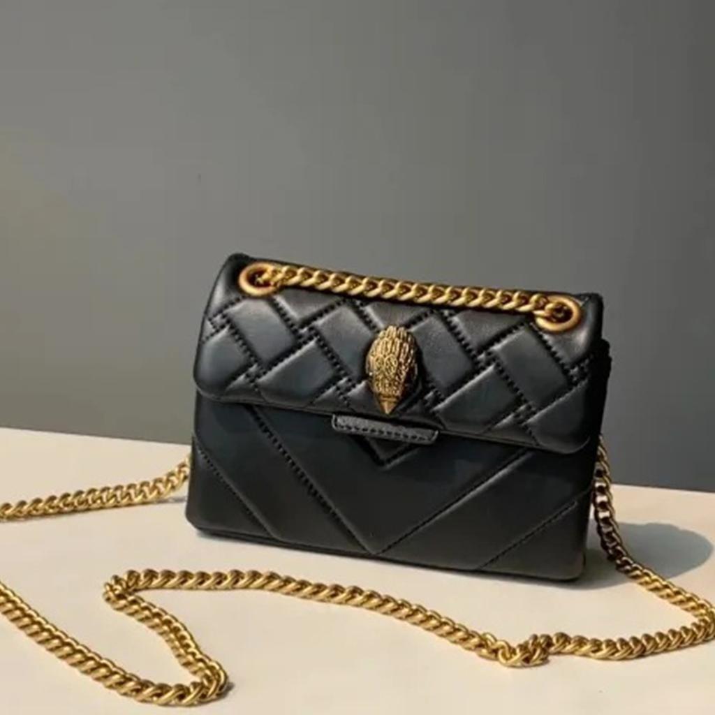 Chain Strap Bag Grid Texture PU Material Multifunctional Shoulder Purse Handbag for Daily Life Work