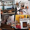 12Pcs Halloween Wooden Pendant Decorations Pumpkin Ghost Hanging Ornament Tags For Halloween Party Tree Decoration Diy Crafts