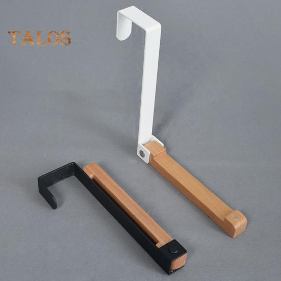 Faltbarer Kleiderbügel aus Holz, Türhaken mit Anti-Rutsch-Clip, faltbares Design, einfache Installation, multifunktionaler Aufbewahrungshaken, Tür-Wäschebügel