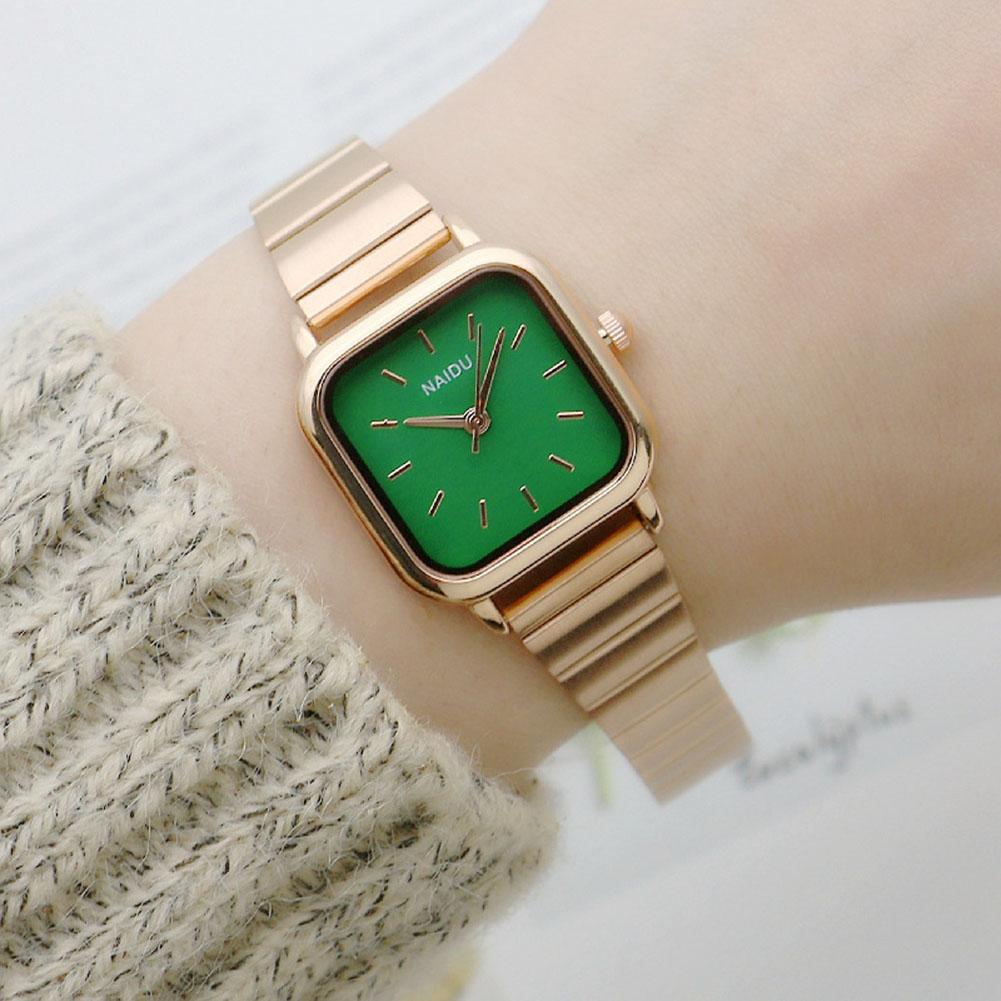 Women's Simple Square Dial College Style Wrist Watch For Birthday Gifts