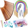 1Set Crochet Hooks Set With Case 14 Styles Knitting Needles Set DIY Needle Arts Craft Scissors  Markers Sewing Tools YJN