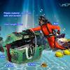 Aquarium Floating Diver Ornament Aquarium Decoration with Moving Treasure Chest Floating Diver Bubble Action
