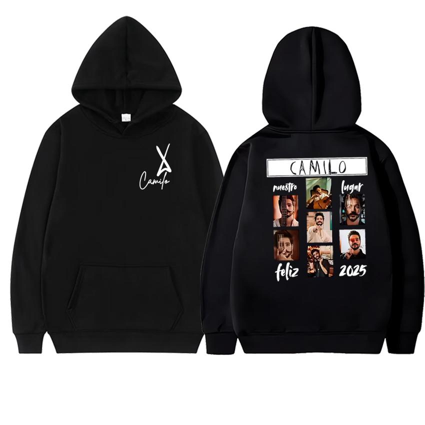 Hot Singer Camilo La Tribu 2025 New Album Cover Double Sided Graphic Pullover Men Women Vintage Sweatshirt Unisex Fleece Hoodie