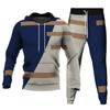 Man Jogging Pants Sweatshirt 3D Printed Patchwork Hoodies Trousers 2 Piece Set Streetwear Casual Tracksuit Male Oversized S-6XL