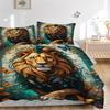 3-teiliges Löwe, Schmetterling Bettwäsche-Set, Bezug für Schlafzimmer Gästezimmer (1 Bettbezug + 2 Kissenbezüge, ohne Steppdecke),  yy250922099
