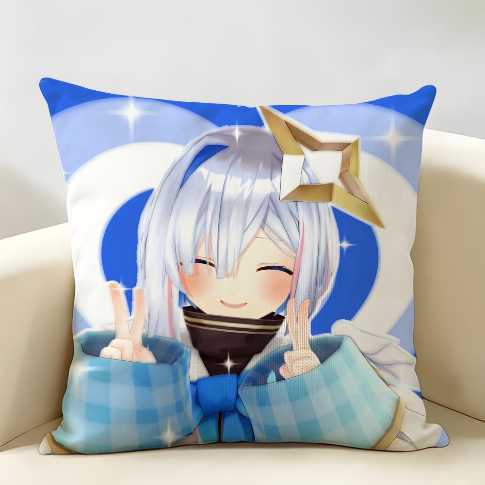 Amane KanataS Cute Cushion Cover Natural Linen Organic Fabric DoubleSided Printing Room Sofa Decor Pillow Case