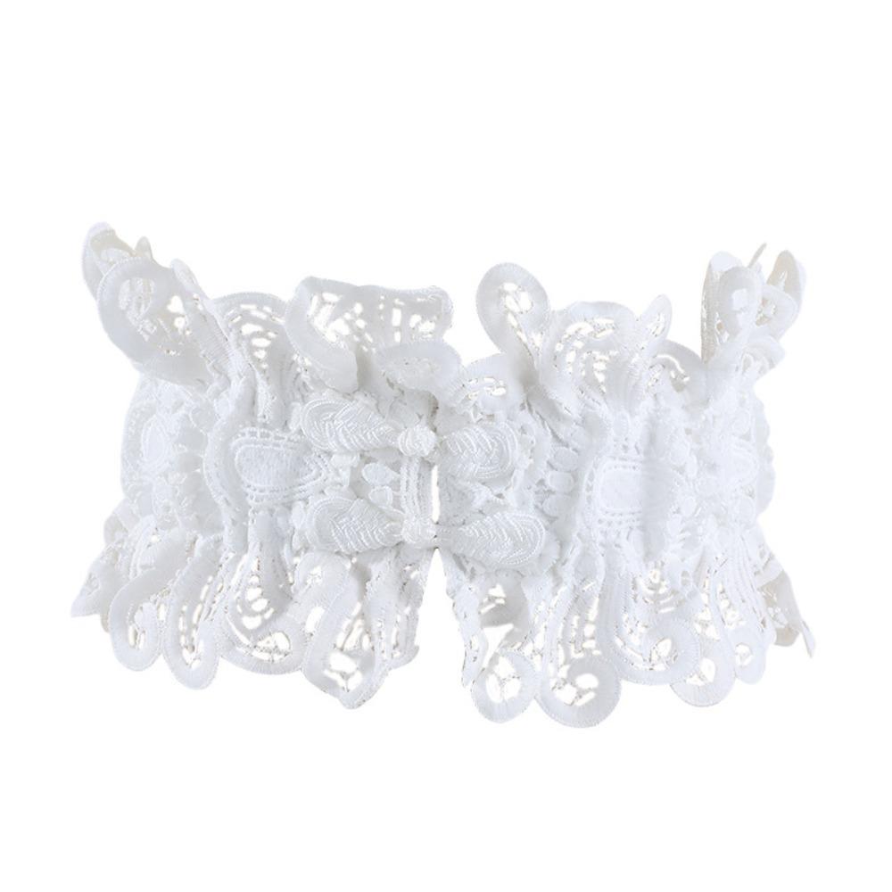 

Solid Color Dress Waist Band Lace skirt Dress Waist Belt Fashion Wide Waistband білий