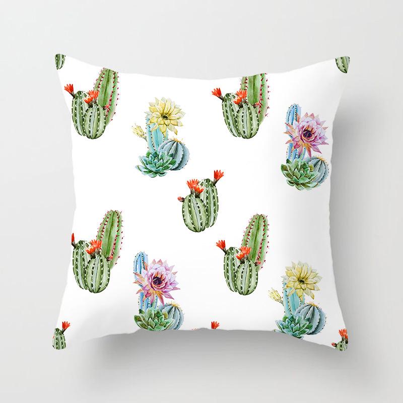 Cactus Succulents Print Pattern Cushion Cover Home Living Room Sofa Decoration Square Pillow Pillow Cover