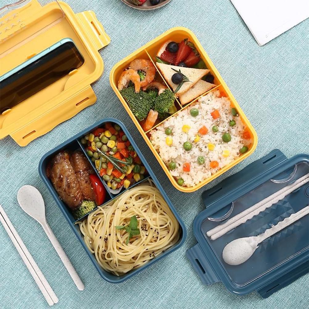 Lunch Boxes Bento Boxes Leakproof Lunch Boxes for Microwave Bento Lunch Boxes with 3 Compartments and Tableware