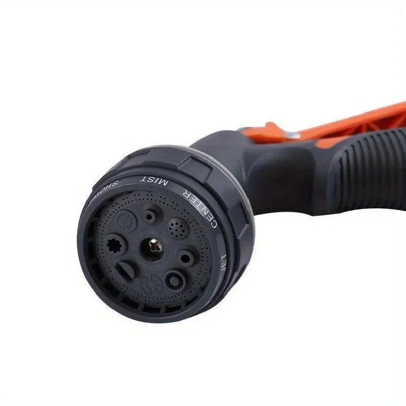 Adjustable TPR Garden Hose Spray Nozzle Anti-Drop Corrosion Resistant Water Sprayer for Lawn Watering, Car Washing & Household
