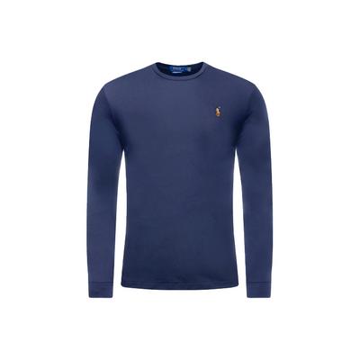 Polo Logo Embroidered Crew Neck Long Sleeve T-Shirt Men Tops Navy 710760121-003