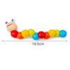 Wooden Baby Clock Caterpillar Small Round Bead Rainbow Tower Toy For Early Learning