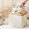 Large Capacity Folding Laundry Hamper Bamboo Handle Fabric Storage Bins  Desktop