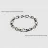 Vintage White Gold Double G Interlocking Bracelet - Women’s Fashionable Cuban Chain Bangle