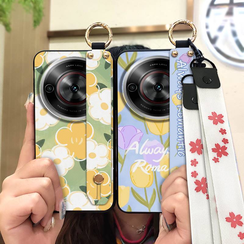 Shockproof Fashion Design Phone Case For ZTE Blade A75 5G/Nubia Focus 5G/Calf 5G Phone Holder Oil Painting Wrist Strap