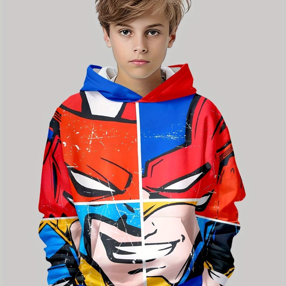 Kinder Top Hoodies Stilvoller 3D-Druck Jungen Lässiger Pullover Langarm Sweatshirt für Frühling Herbst Kinder Hoodies Outdoor-Bekleidung