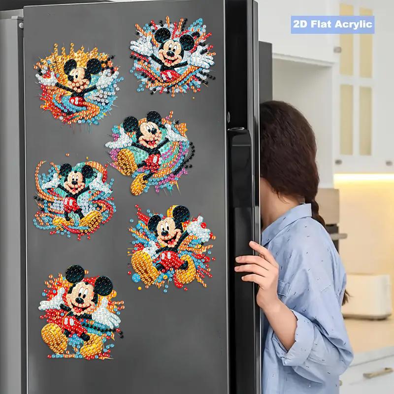 6Pcs Dance Series Diamond Art Fridge Magnet Diamond Painting Refrigerator Magnet Diamond Painting Fridge Magnet for Adults Beginners