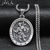 Saint Christopher Protect Us Cross Medal Necklace Stainless Steel Archangel Saints Protection Amulet Necklaces Jewelry NZZ303S05