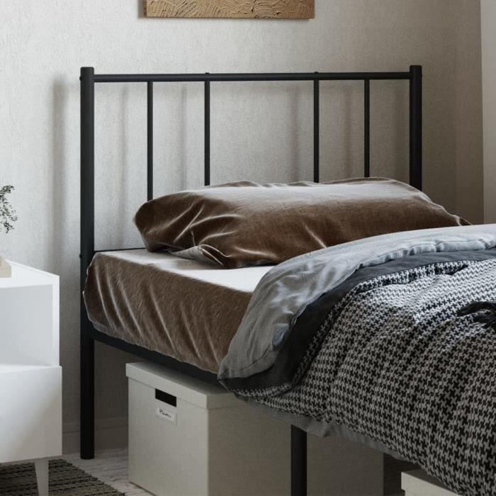 VidaXL Black Metal Headboard 90 Cm 352508