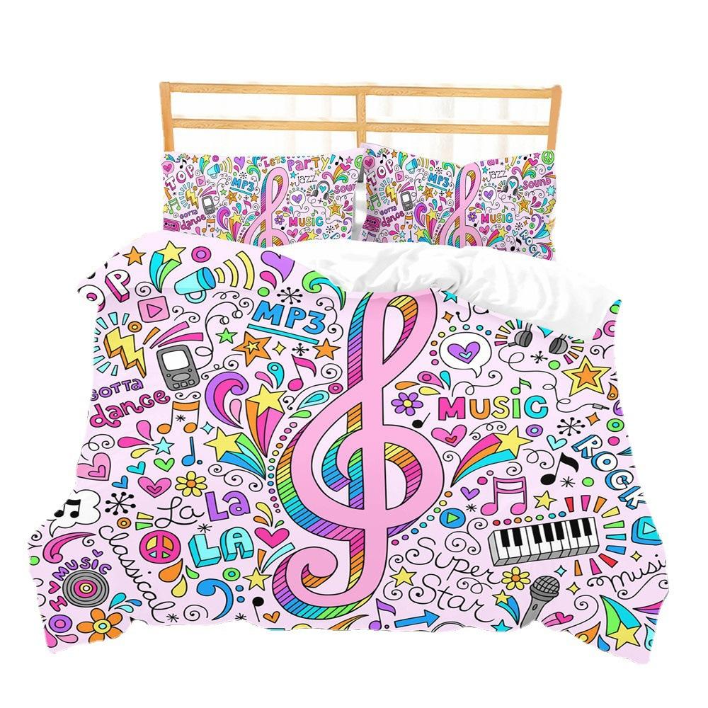Music Note Quilt Set Three-Piece 3D Digital Printing Kit