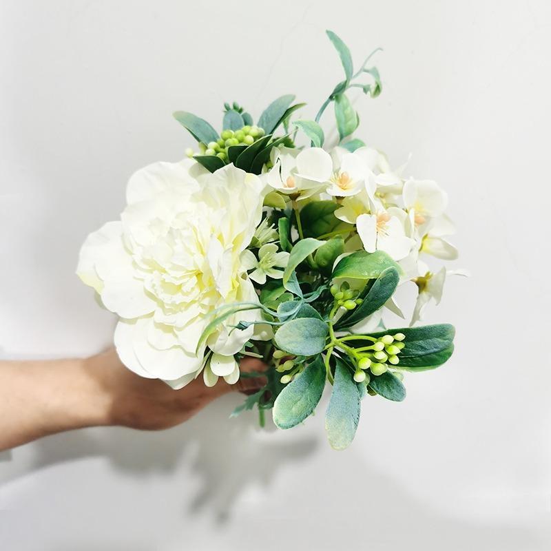 1 Bouquet Fiori Artificiali Seta Camelia Peonia Mini Bouquet di Fiori per Matrimonio Decorazione per Casa Festa
