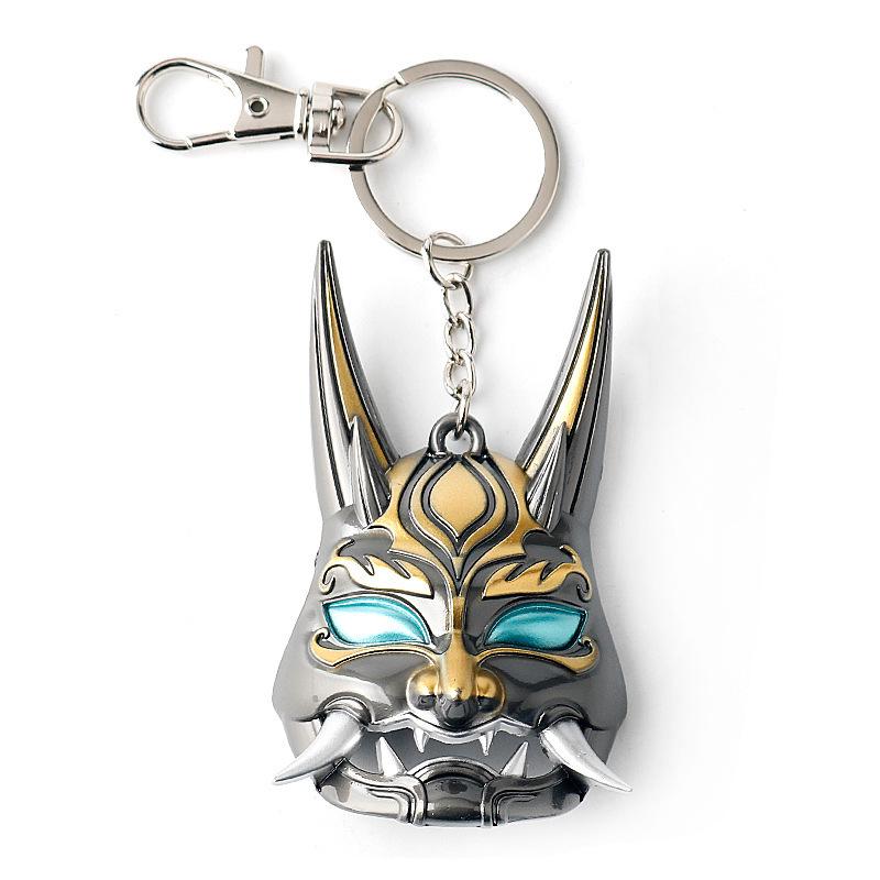Genshin Impact Xiao & Tartaglia Mask Keychain, Venti & Hu Tao Pendant Necklace, Anime Accessories