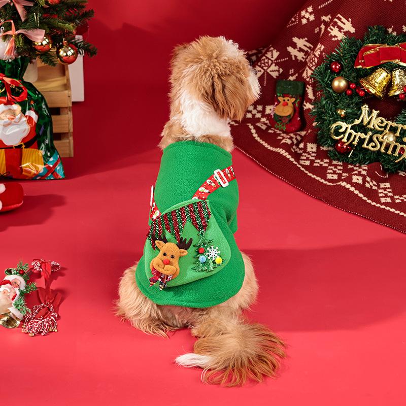 Christmas Party Pet Clothes Hoodie Backpack Design Holiday Outfit Reindeer Christmas Party Small Pet Clothes Dog Clothes