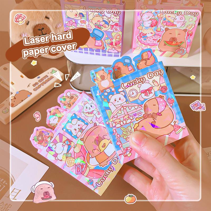 Cartoon Capybara Sticky Notes Set Kawaii Sticky Notes Office School Planner Simple Cute Note Pad Student Stationery Gifts