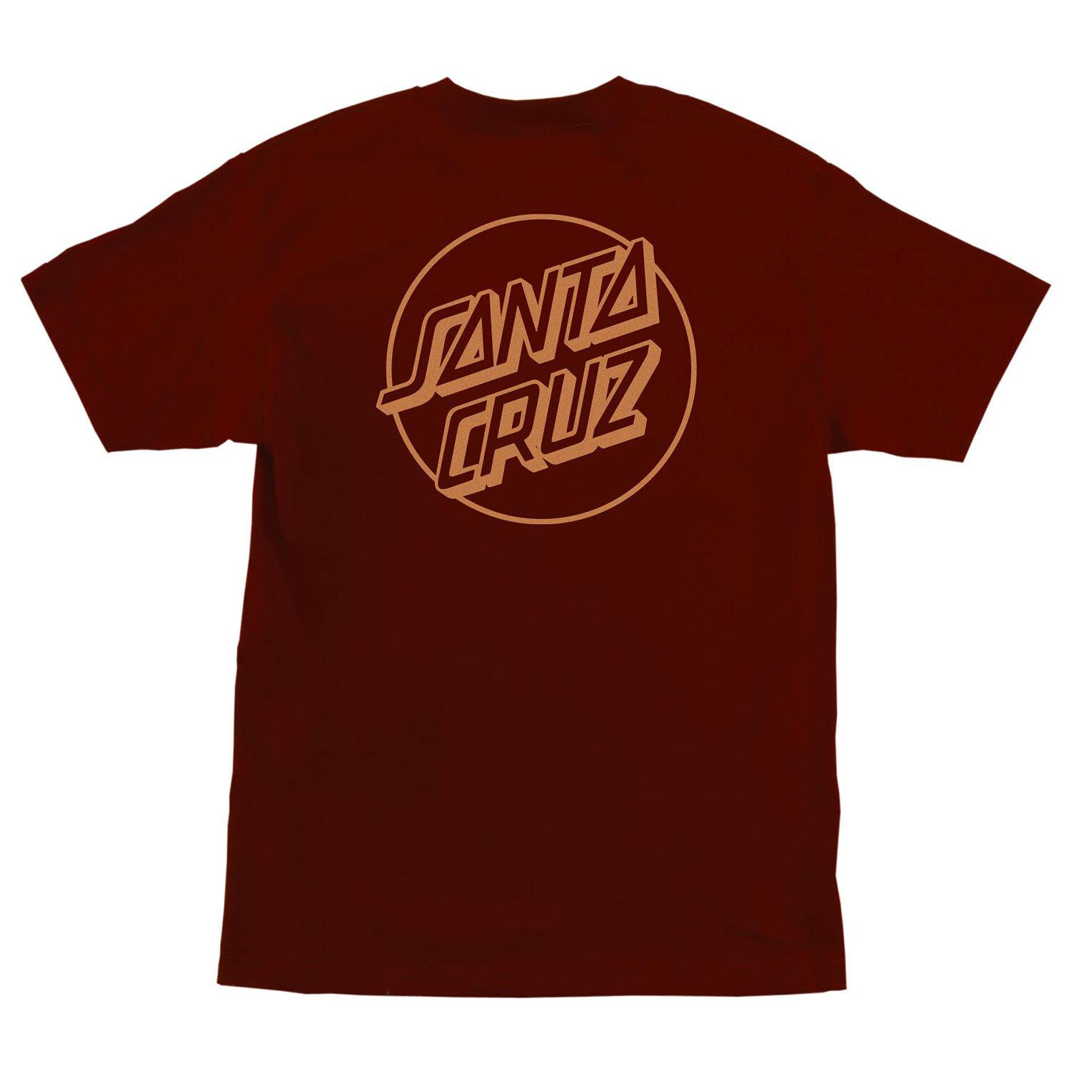 New Santa Cruz Skateboards Shirt Opus Dot Burgundy Burnt Orange XXL
