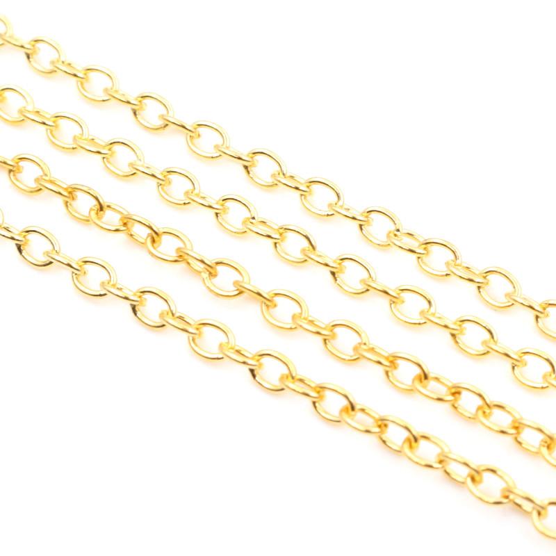

5 Meters/lot 3x2mm 4x3mm 5 Colors Plated Cross Unwelded Iron Cable Chains Necklace DIY Jewelry Making Findings Accessories 3x2mm золотий