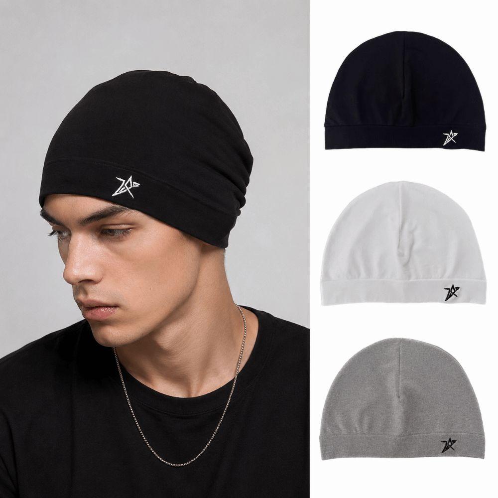 Casual Pullover Cap Thin Warm Hat Personality Embroidered Beanie Hat for Men
