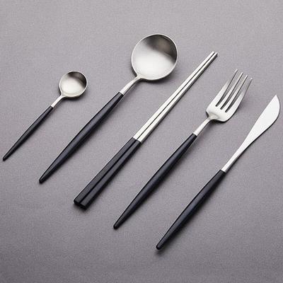 Orista Cutlery Modern Shine Black Chopsticks and Utensils