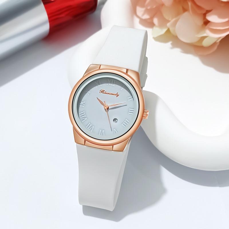 Ladies Watch Simple Casual Silicone Tape Roman Scale Quartz Watch