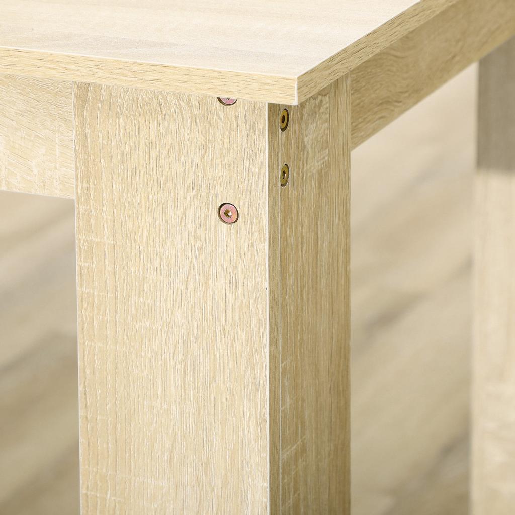 Dining Table for 4-6 People, Kitchen Table with Wood Effect for Dining Room, Oak