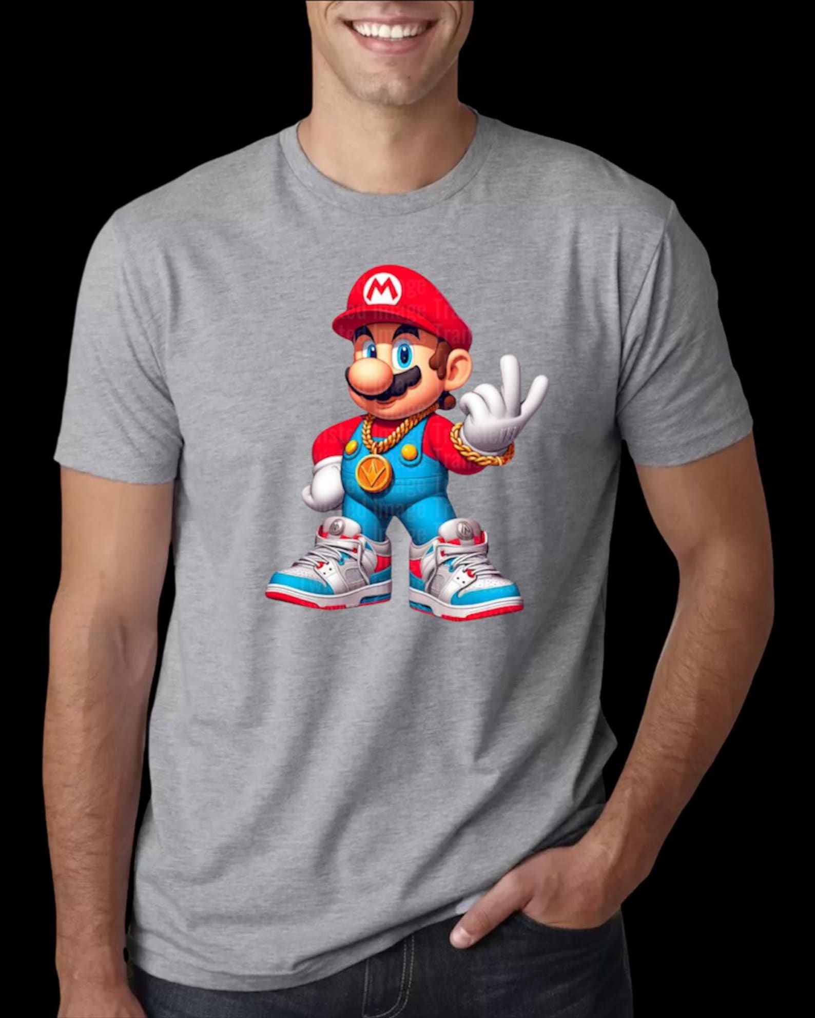 Limited Edition Streetwear Mario Inspired Graphic Tee L
