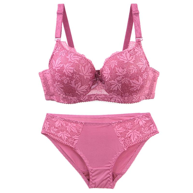 Set Reggiseno in Pizzo Francese Taglie Forti Moda Comodo e Sexy Slip Push-up e Modellante