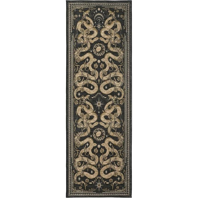 Corridor Carpet Runner Rug Green Machine Washable Carpets American Retro Style Home Decoration Rug for Bedroom Bedside Rugs