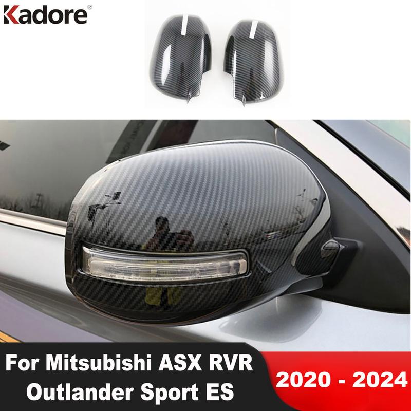For Mitsubishi ASX RVR Outlander Sport ES -2024 Carbon Fiber Car Rearview Mirror Cover Trim Side Wing Mirror Cap Accessories