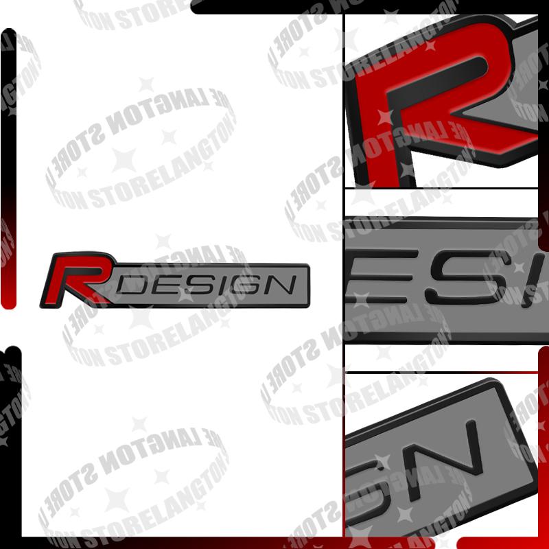Metal Car Body R Design Grille Emblem Badge 3D Sticker Tail Decals For Volvo XC90 XC40 S60 XC60 V50 V40 V60 V70 S80 S40 C30 S60