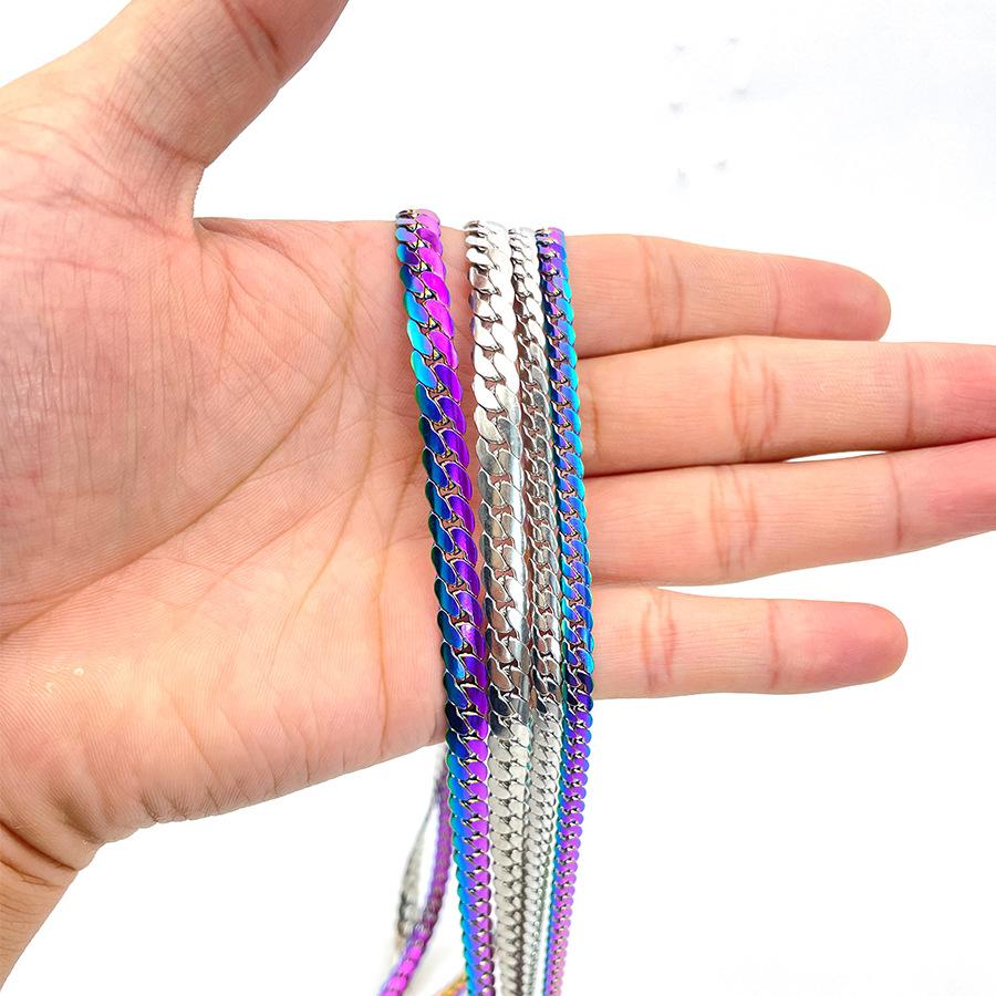Herren- und Damen-Hip-Hop-Persönlichkeit, leichte NK-flache Schlüsselbeinkette, Titanstahlkette, 6,7 mm