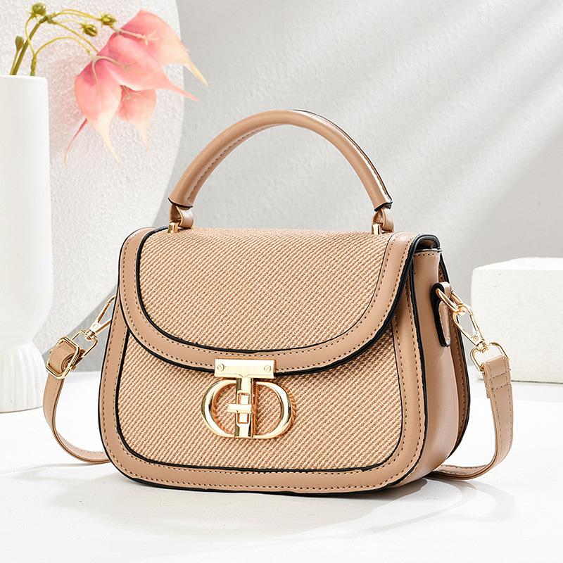 Fashion small square bag new fashion contrasting color handbag casual shoulder messenger bag texture versatile bag bags