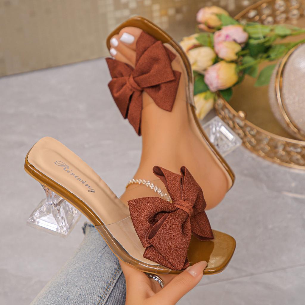 Summer Fashion 2026 Women Slip on Platform Square Toe Plus Size Shoes for Women 35-42 Non-slip High Heel Sandals Women Slippers