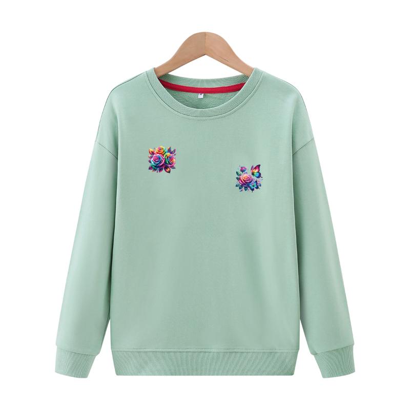 12Pcs/Sheet Flower Applique Patches T-Shirt Heat Transfer Designs Diy Clothes Stickers Heat Press Appliqued Iron-On Patch