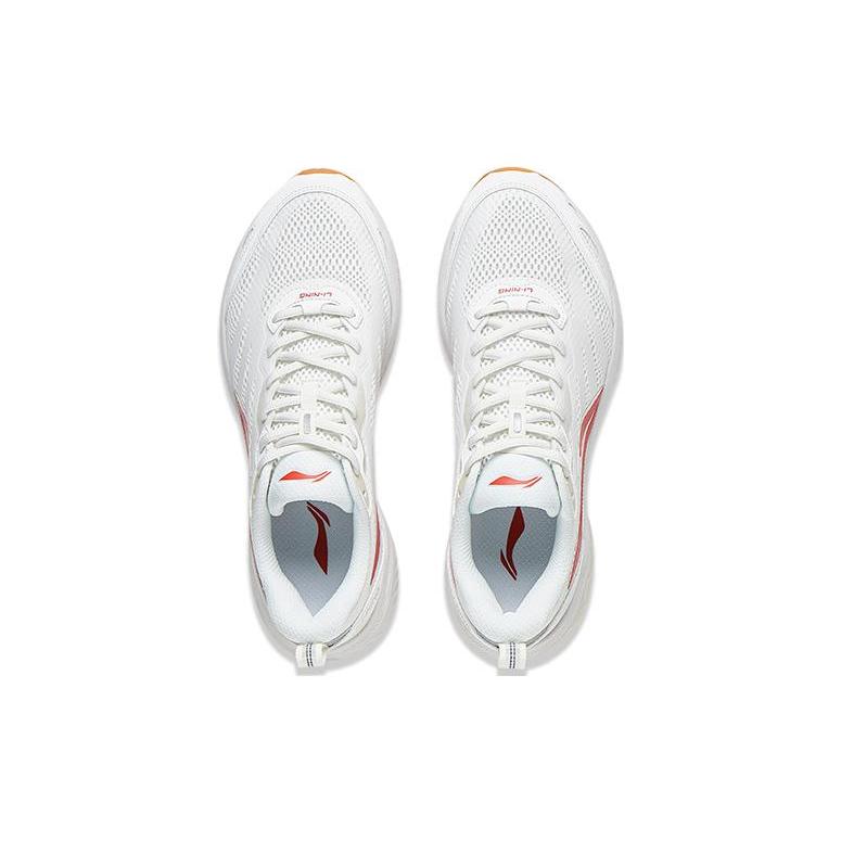 Li Ning Slip Resistant Abrasion Resistant Low top Casual Running Shoes Men's White Red ARXT011-5