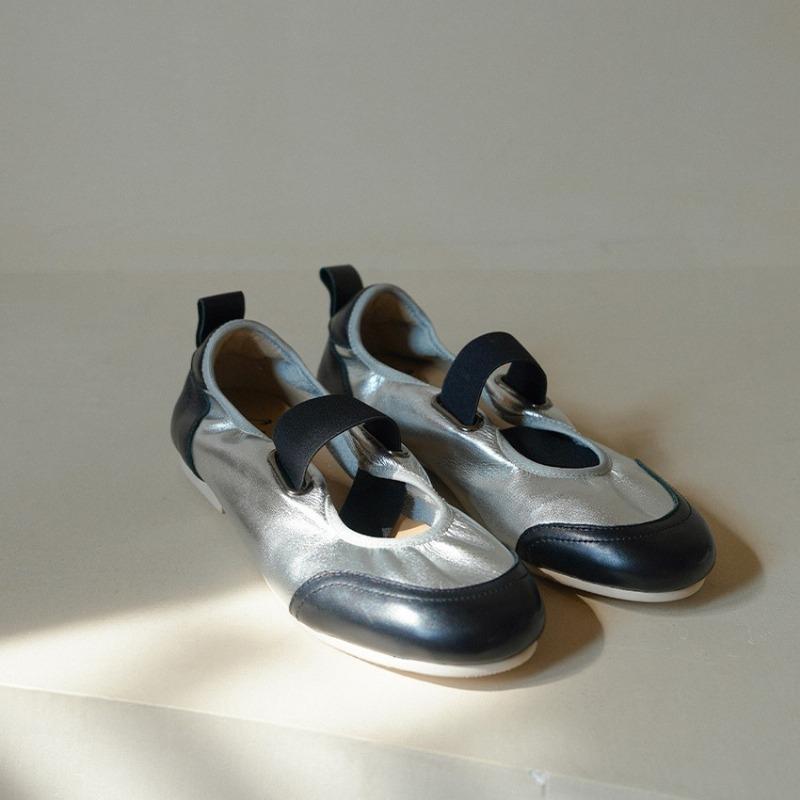 

New, ultra-light and breathable flat-bottomed comfortable light-mouth single shoes retro contrasting color Mary Jane women s shoes sneakers 40