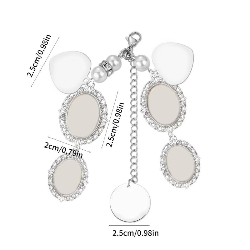 Bridal Lacy Memorial Pendant with Glass Photo Frame Bouquet Photo Frame Pendant for Wedding Bouquet Custom Decoration